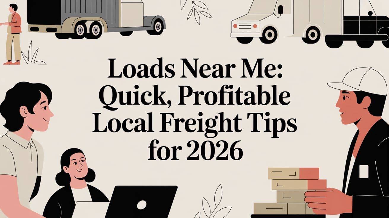 Loads near me: Quick, Profitable Local Freight Tips for 2026