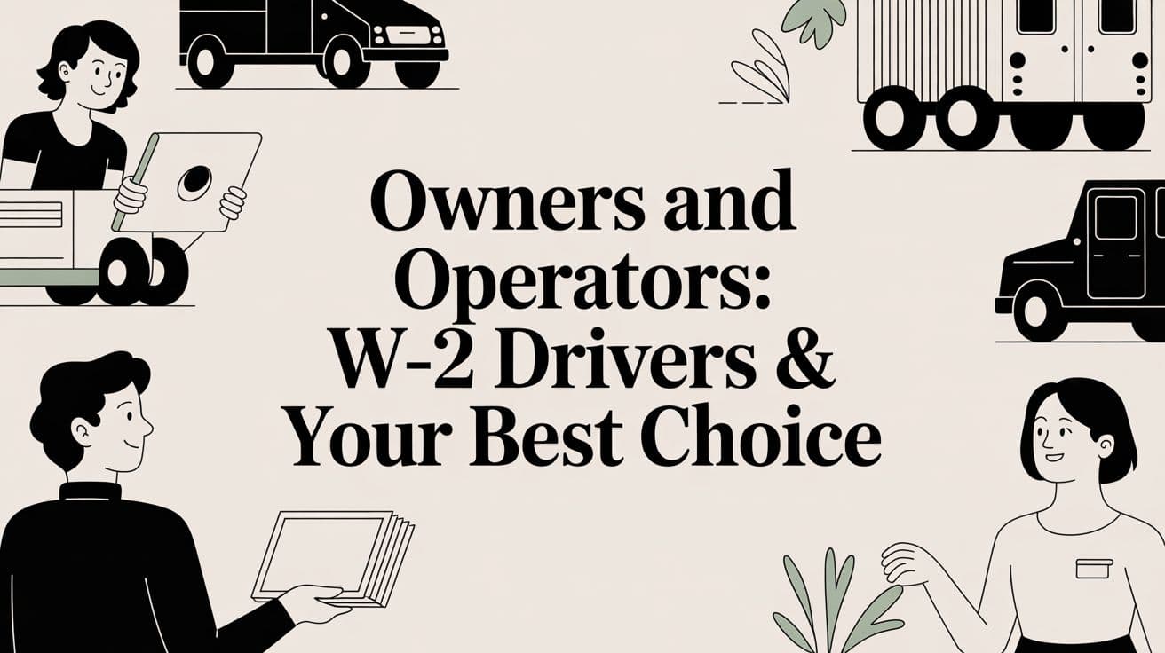 Owners and Operators: W-2 Drivers & Your Best Choice
